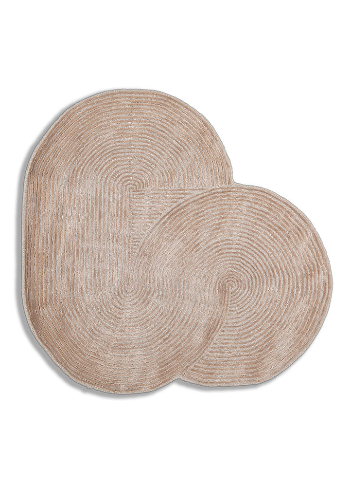 ivory ivory wool and viscose hand tufted Rug