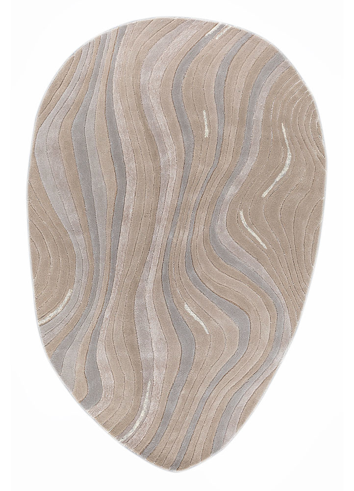 come around beige and brown wool and viscose hand tufted Rug - HeadShot come around beige and brown wool and viscose hand tufted Rug - HeadShot