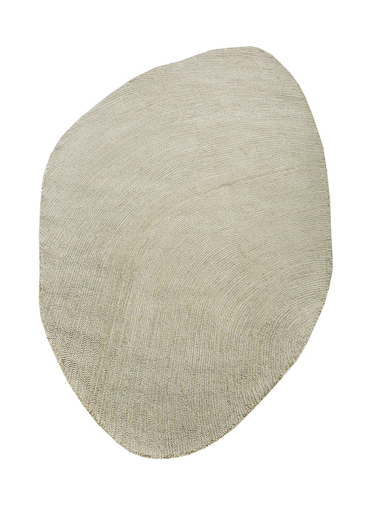 come around green wool and viscose hand tufted Rug - HeadShot
