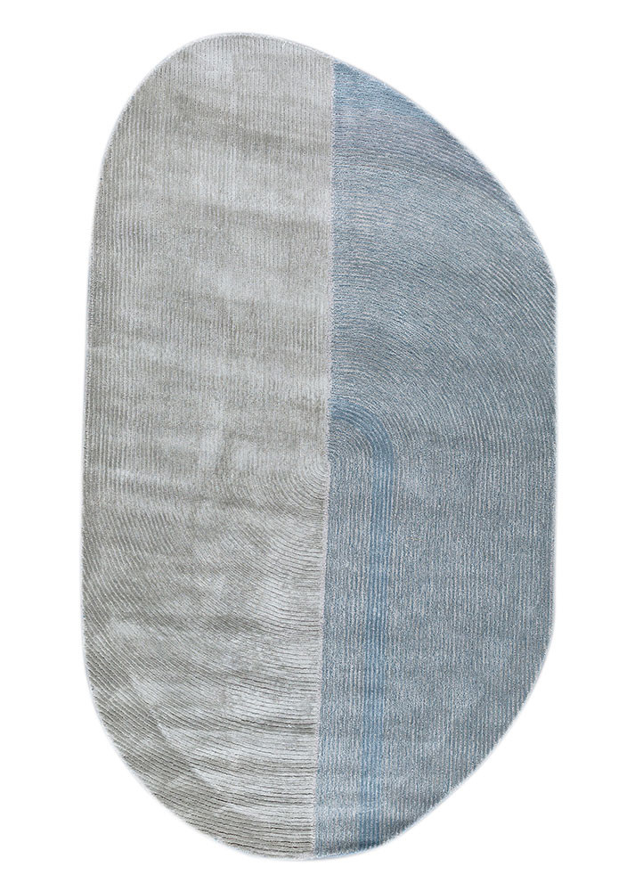 come around blue wool and viscose hand tufted Rug - HeadShot come around blue wool and viscose hand tufted Rug - HeadShot