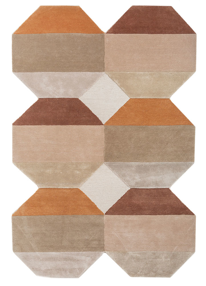 come around ivory wool and viscose hand tufted Rug - HeadShot