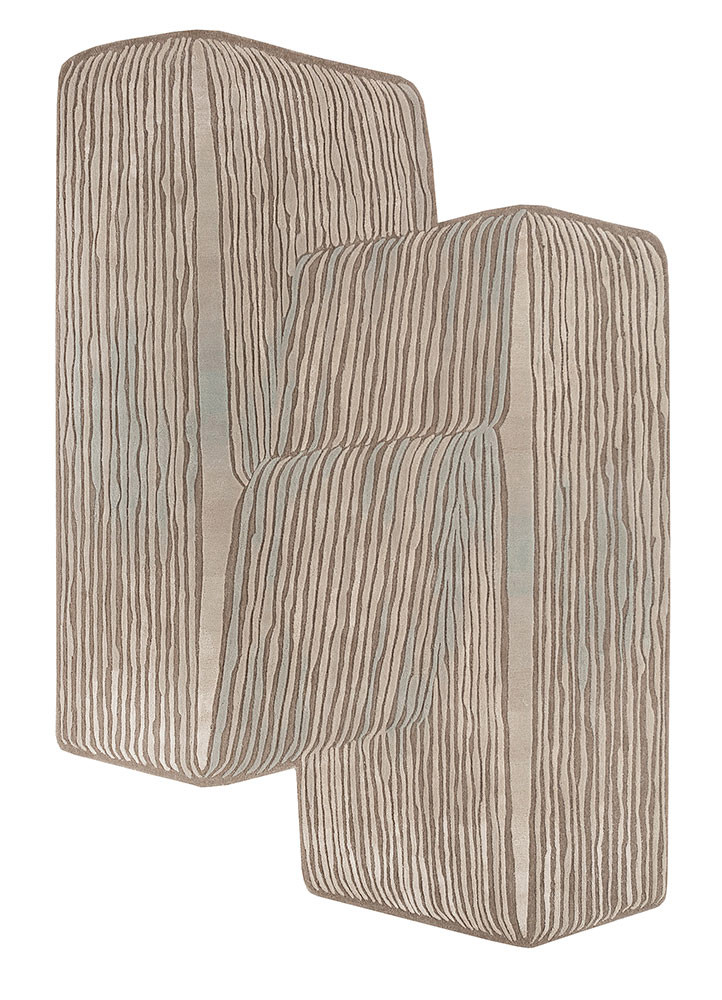  blue wool and viscose hand tufted Rug