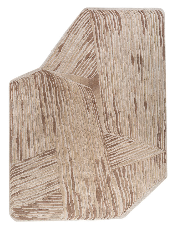 lucid ivory wool and viscose hand tufted Rug