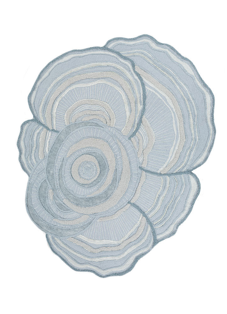 aurelia blue wool and viscose hand tufted Rug - HeadShot