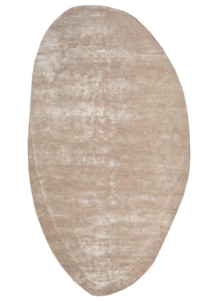  beige and brown viscose hand tufted Rug