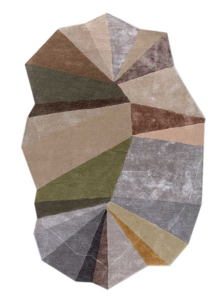come around grey and black wool and viscose hand tufted Rug - HeadShot come around grey and black wool and viscose hand tufted Rug - HeadShot