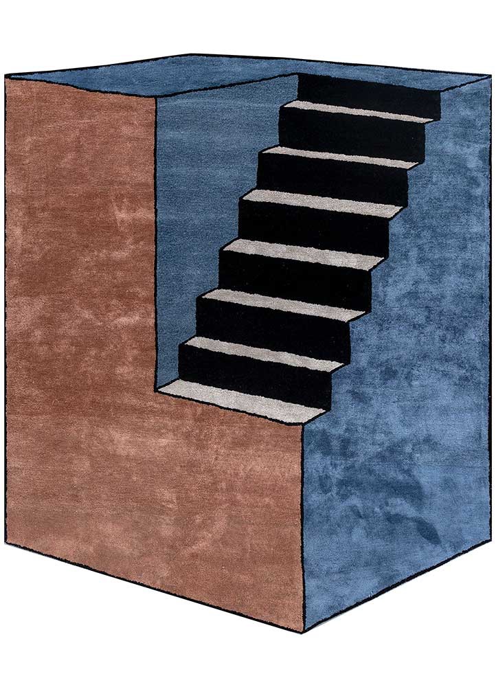 archetype red and orange wool and viscose hand tufted Rug - HeadShot