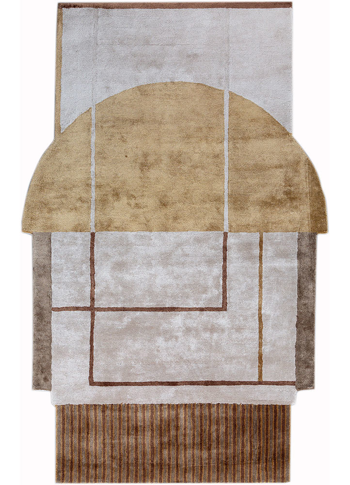 come around beige and brown viscose hand tufted Rug - HeadShot come around beige and brown viscose hand tufted Rug - HeadShot