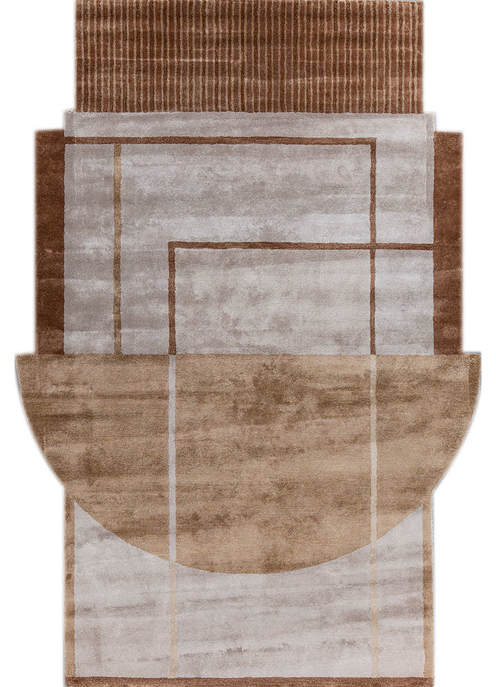 ivory ivory viscose hand tufted Rug