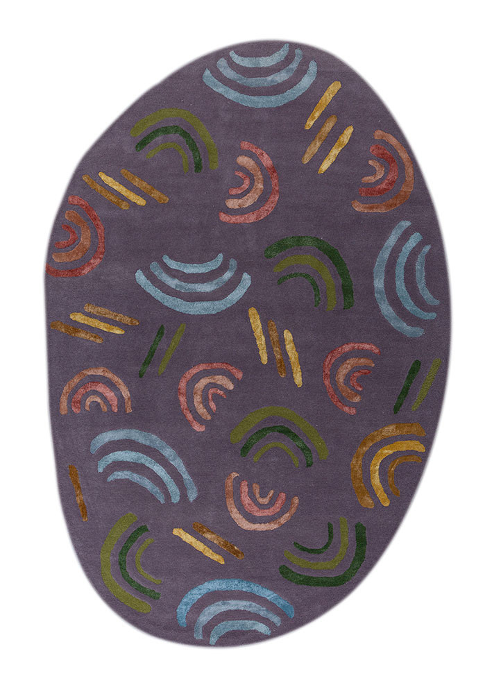 confetti pink and purple wool and viscose hand tufted Rug