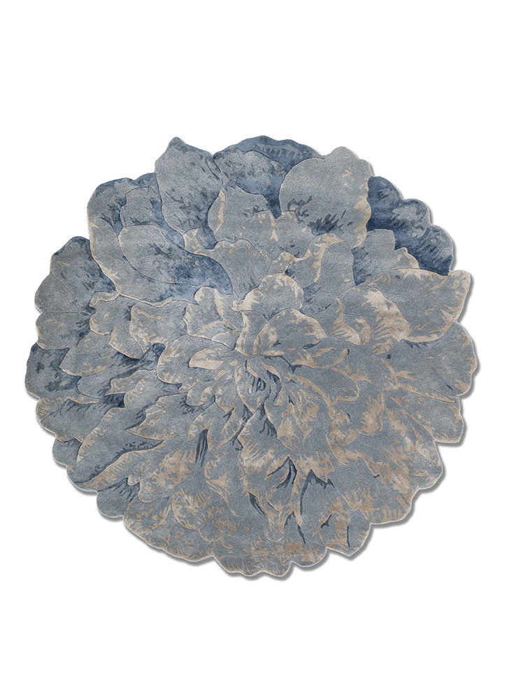 hacienda blue wool and viscose hand tufted Rug - HeadShot hacienda blue wool and viscose hand tufted Rug - HeadShot