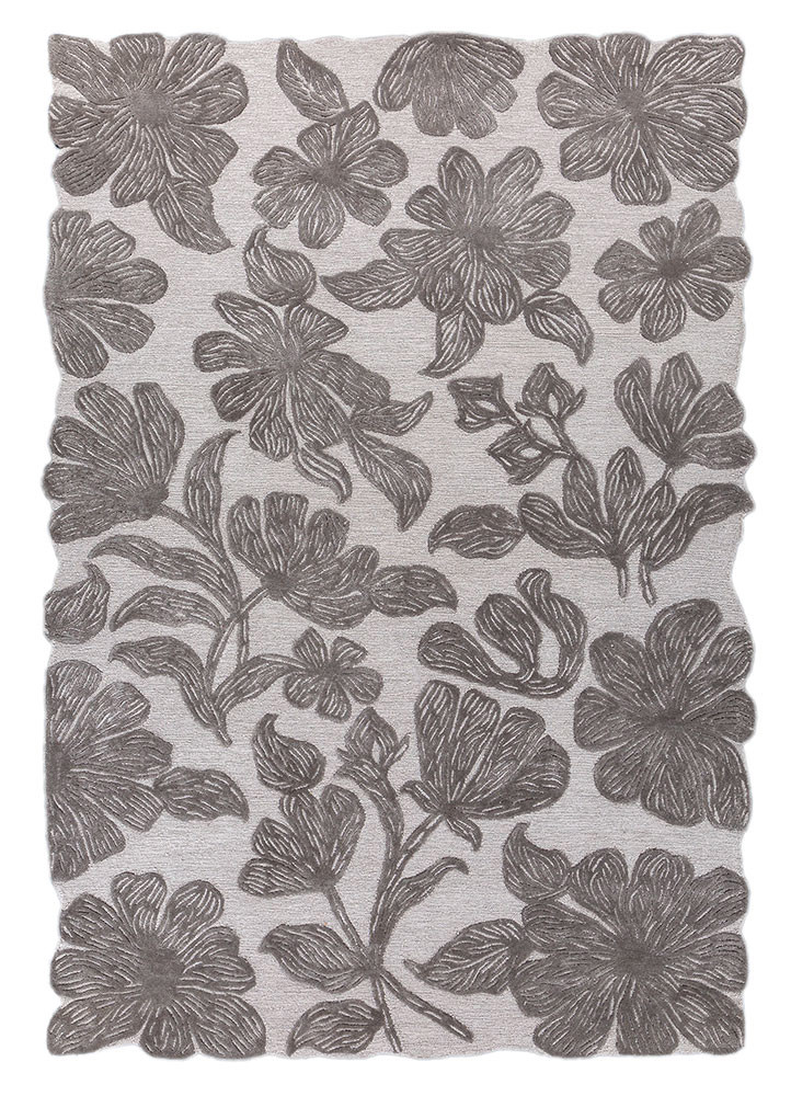 hacienda grey and black wool and viscose hand tufted Rug - HeadShot hacienda grey and black wool and viscose hand tufted Rug - HeadShot
