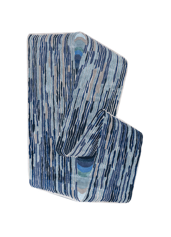 lucid ivory wool and viscose hand tufted Rug