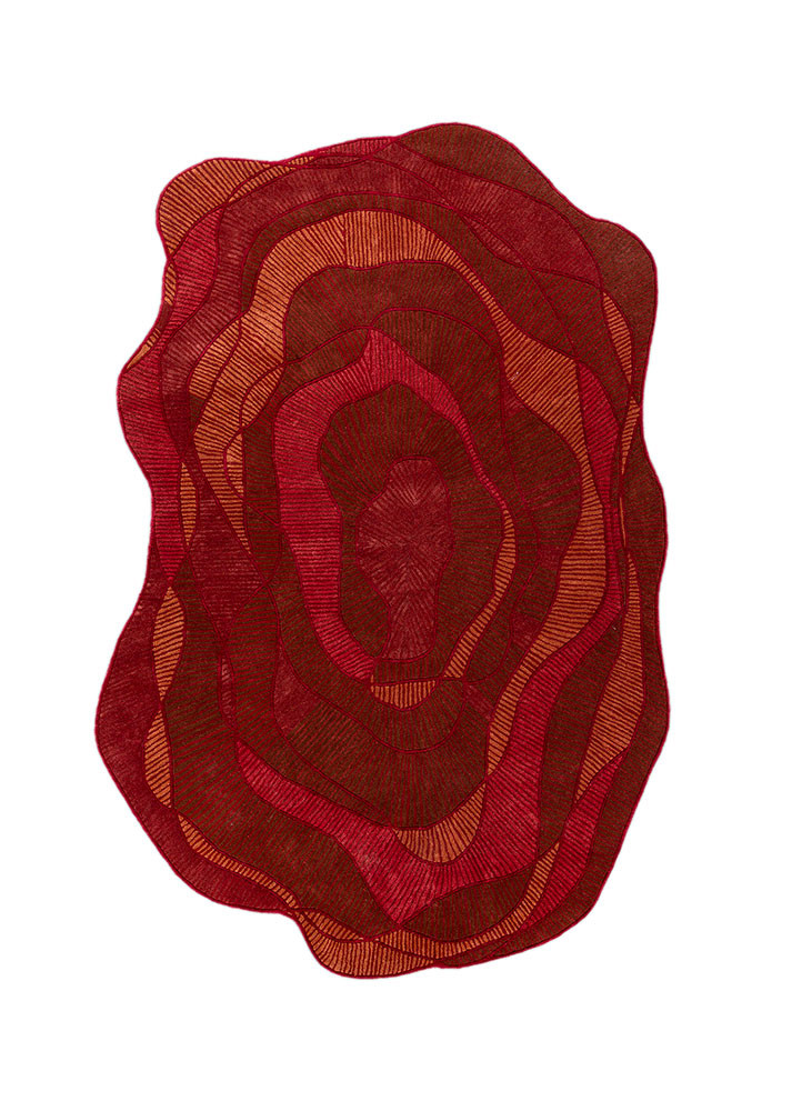 adrift red and orange wool and viscose hand tufted Rug - HeadShot