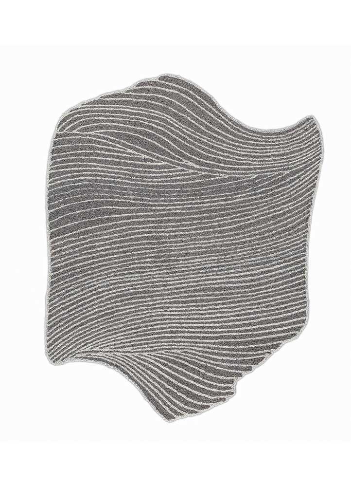 infini grey and black wool and viscose hand tufted Rug - HeadShot infini grey and black wool and viscose hand tufted Rug - HeadShot