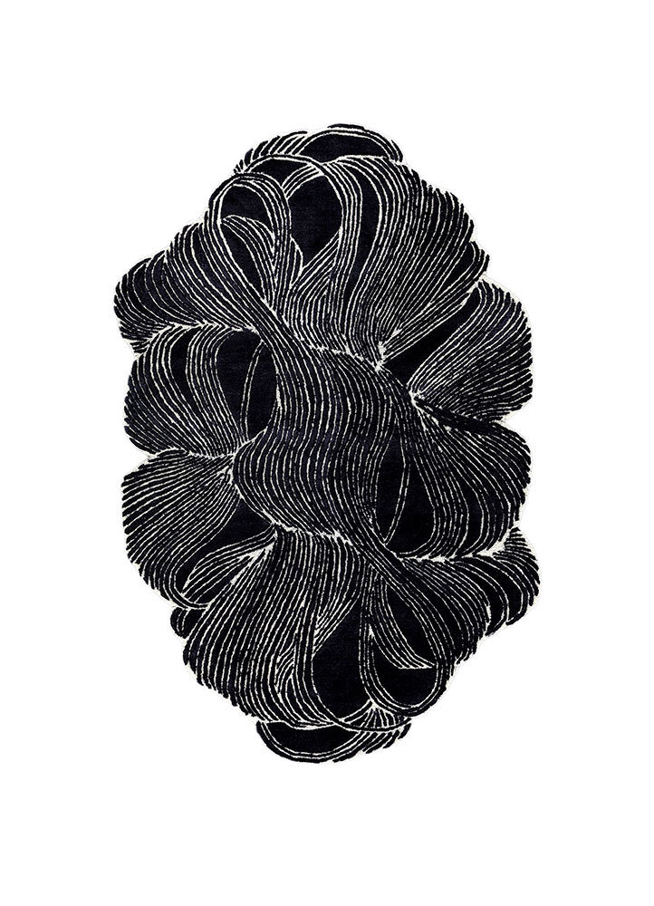 infini blue wool and viscose hand tufted Rug - HeadShot infini blue wool and viscose hand tufted Rug - HeadShot