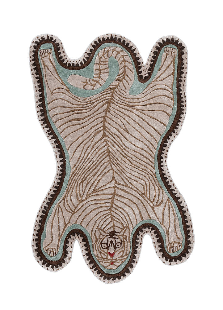 wild wanderlust ivory wool and viscose hand tufted Rug - HeadShot