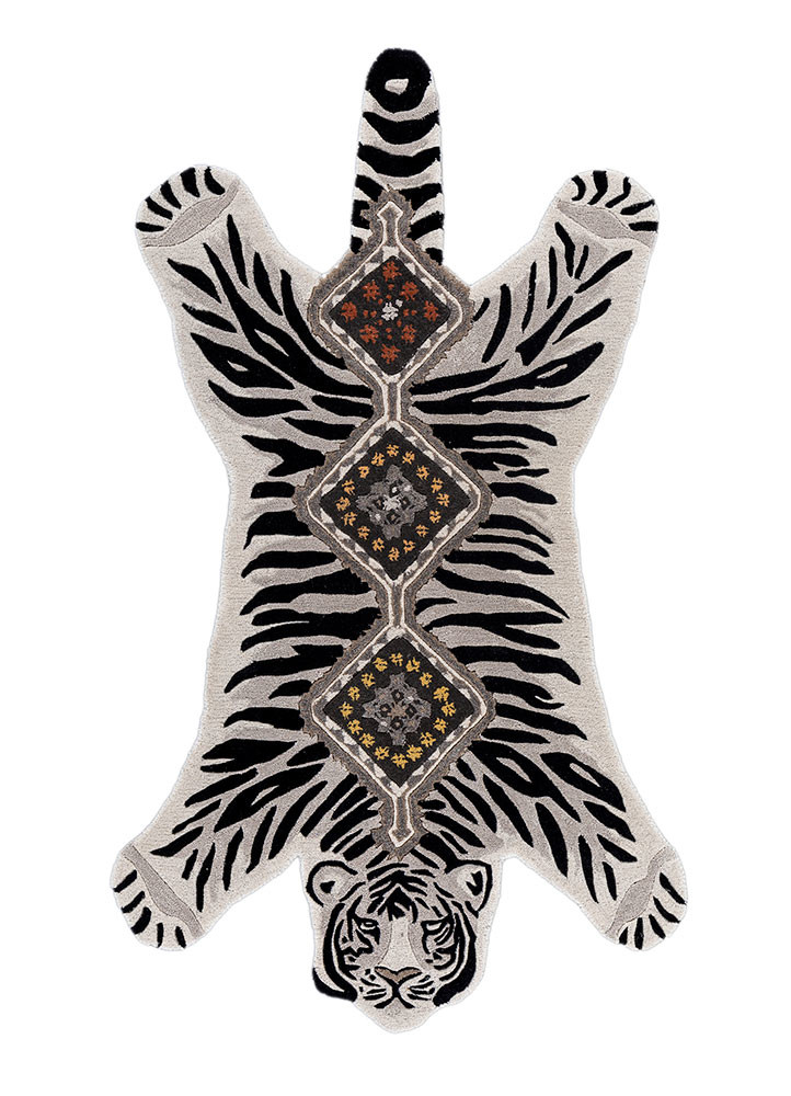 wild wanderlust ivory wool and viscose hand tufted Rug - HeadShot