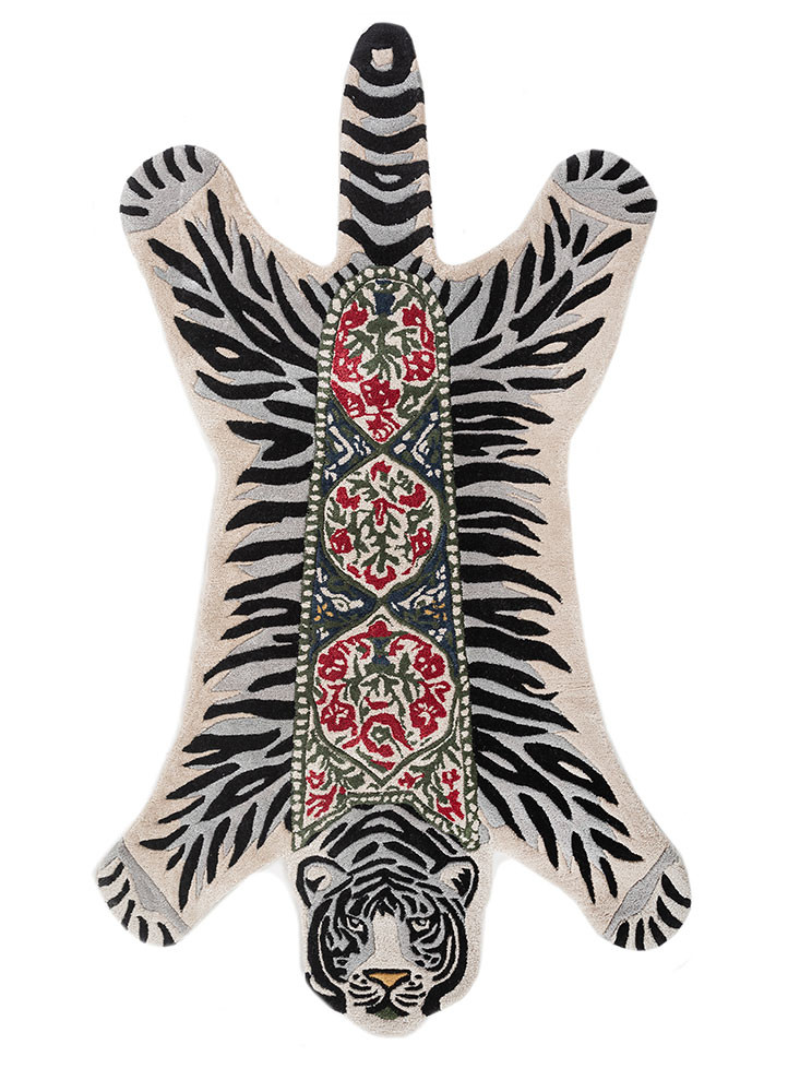 wild wanderlust ivory wool and viscose hand tufted Rug - HeadShot