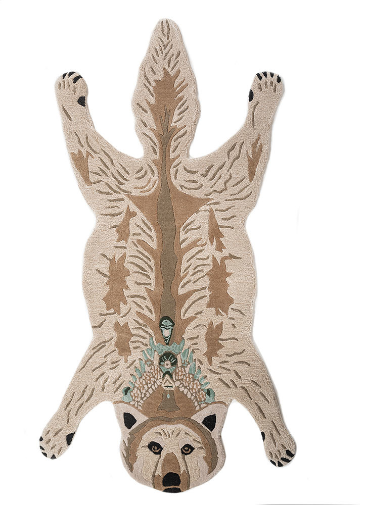 wild wanderlust beige and brown wool and viscose hand tufted Rug