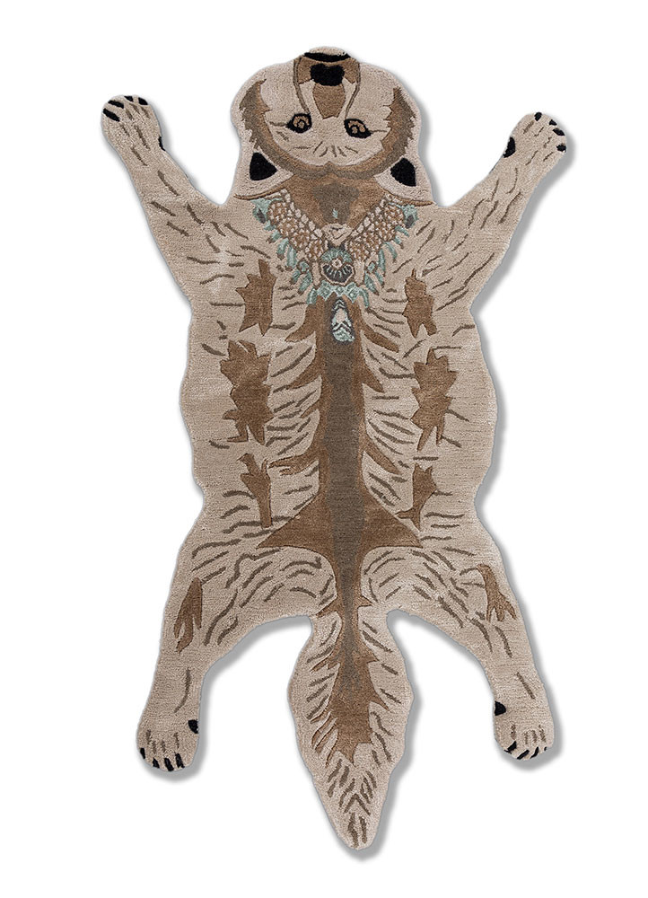 wild wanderlust ivory wool and viscose hand tufted Rug - HeadShot