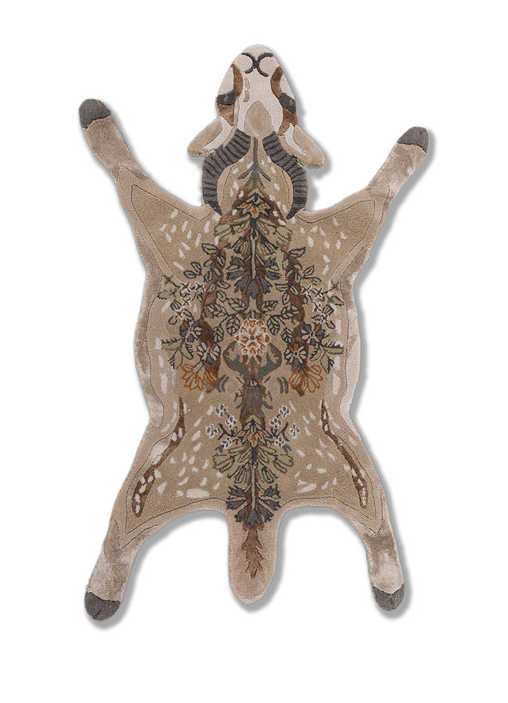 wild wanderlust beige and brown wool and viscose hand tufted Rug - HeadShot wild wanderlust beige and brown wool and viscose hand tufted Rug - HeadShot