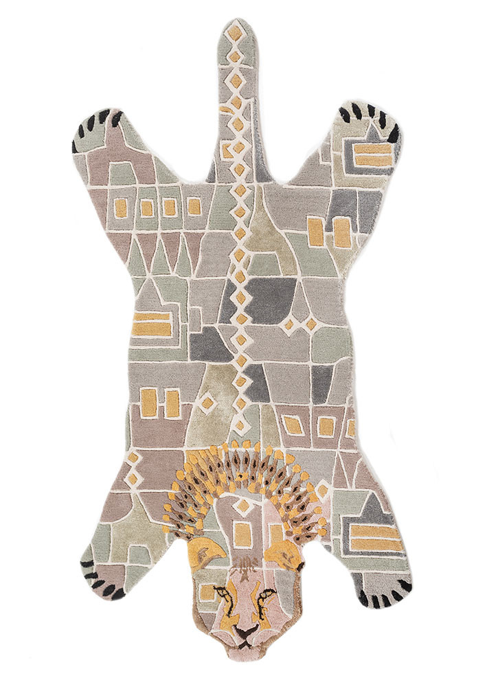 wild wanderlust grey and black wool and viscose hand tufted Rug - HeadShot