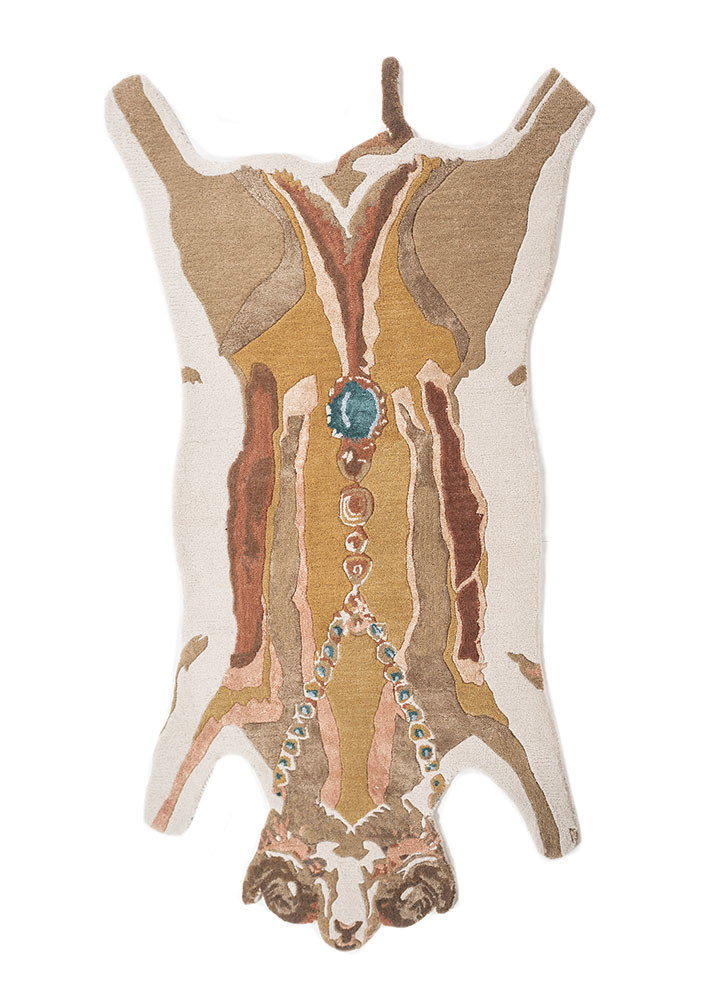 wild wanderlust ivory wool and viscose hand tufted Rug - HeadShot