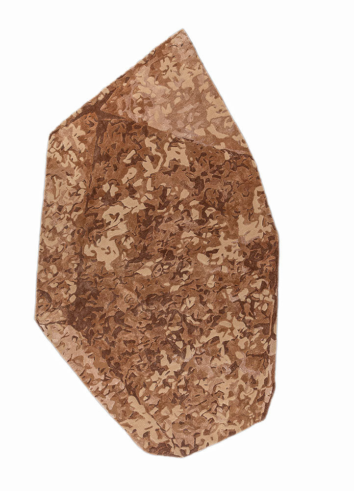 lucid red and orange wool and viscose hand tufted Rug