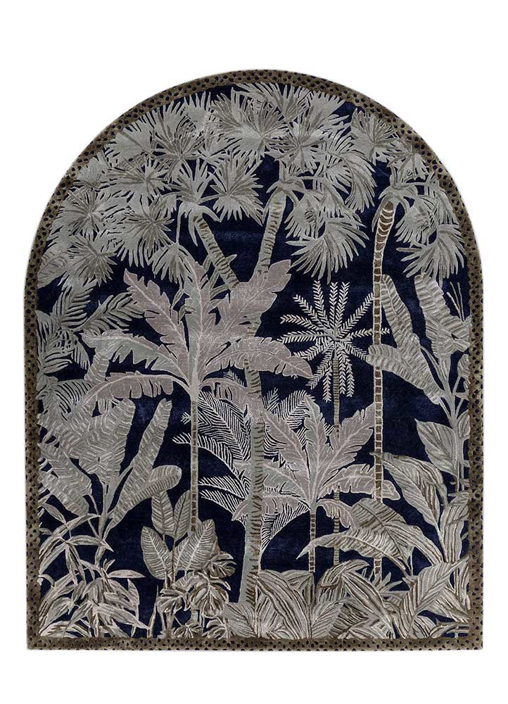 aurelia blue wool and viscose hand tufted Rug - HeadShot