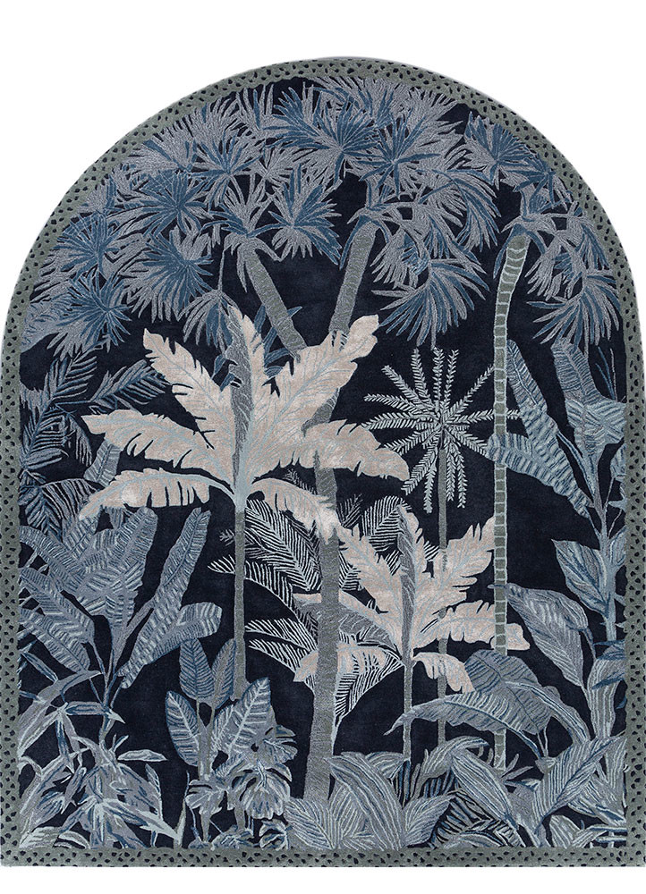 aurelia blue wool and viscose hand tufted Rug