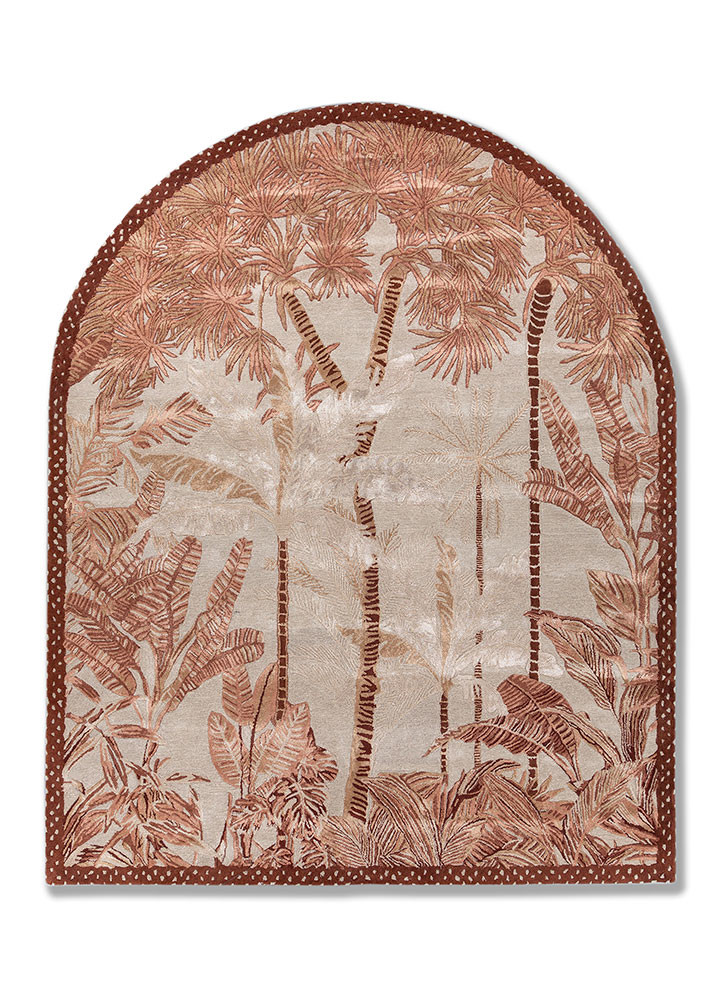 ivory ivory wool and viscose hand tufted Rug