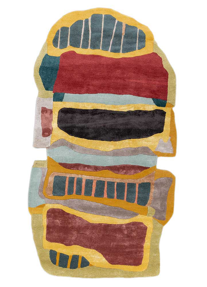 joy red and orange wool and viscose hand tufted Rug - HeadShot joy red and orange wool and viscose hand tufted Rug - HeadShot