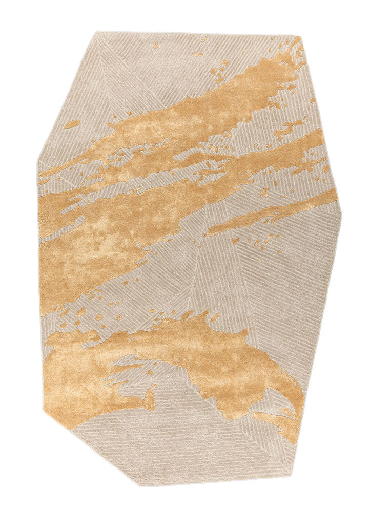 adrift gold wool and viscose hand tufted Rug - HeadShot