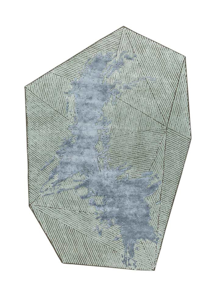 adrift blue wool and viscose hand tufted Rug - HeadShot