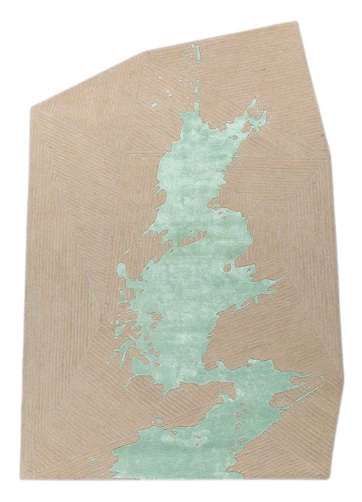adrift gold wool and viscose hand tufted Rug - HeadShot