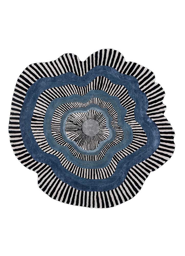 adrift grey and black wool and viscose hand tufted Rug - HeadShot adrift grey and black wool and viscose hand tufted Rug - HeadShot