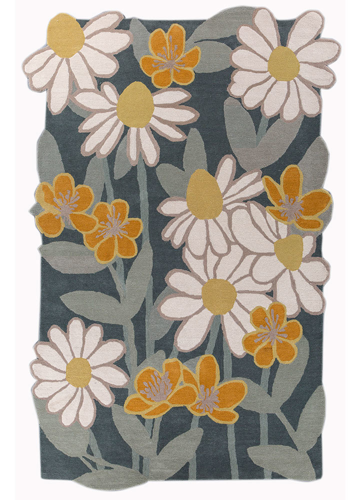 hacienda blue wool hand tufted Rug - HeadShot hacienda blue wool hand tufted Rug - HeadShot