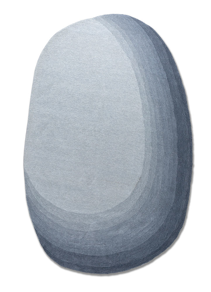  blue wool hand tufted Rug