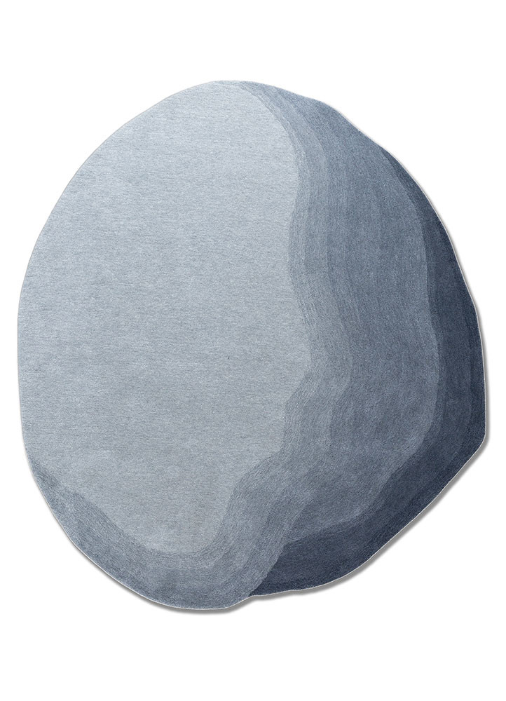 chroma blue wool hand tufted Rug - HeadShot