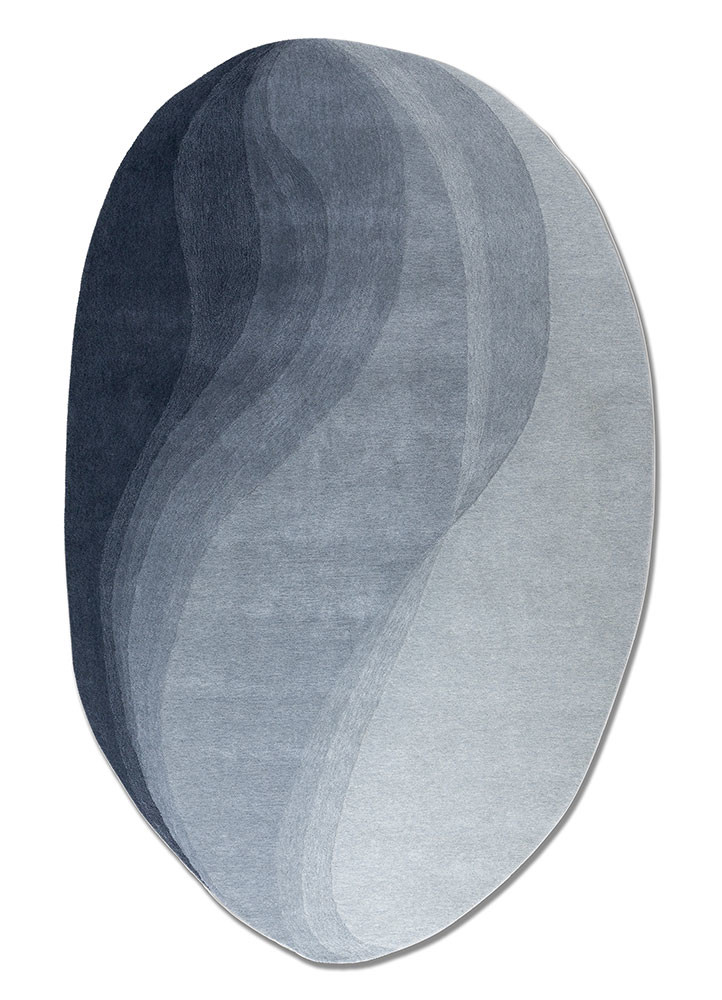  blue wool hand tufted Rug