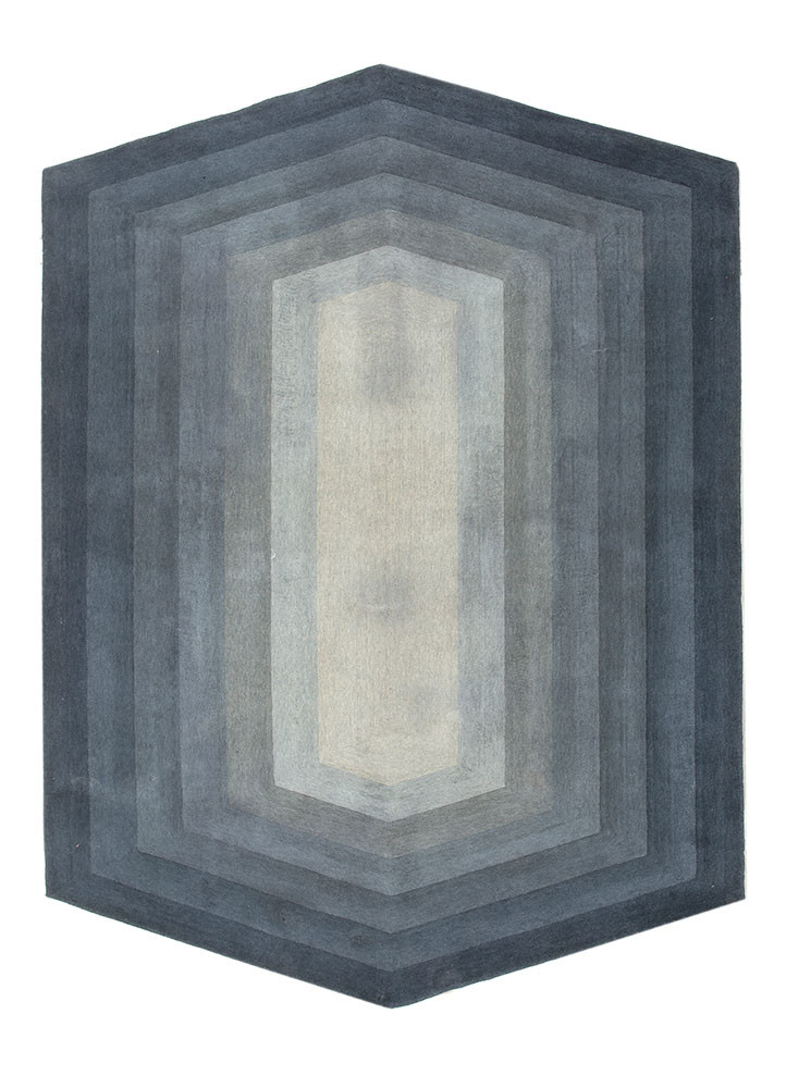 chroma blue wool hand tufted Rug - HeadShot