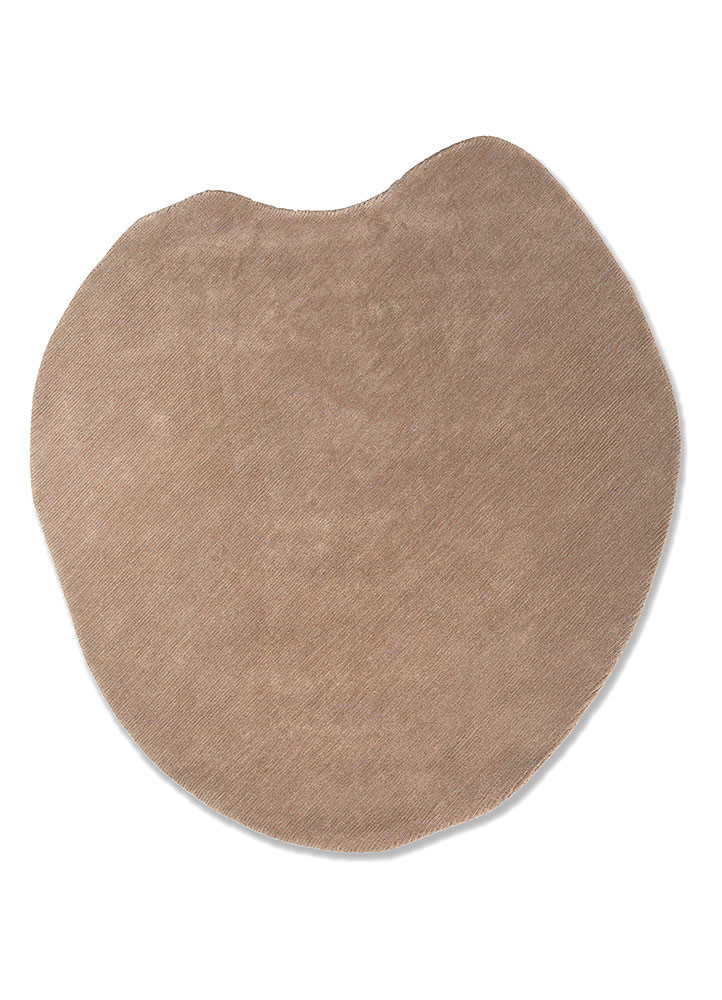 pathways beige and brown wool and viscose hand tufted Rug - HeadShot