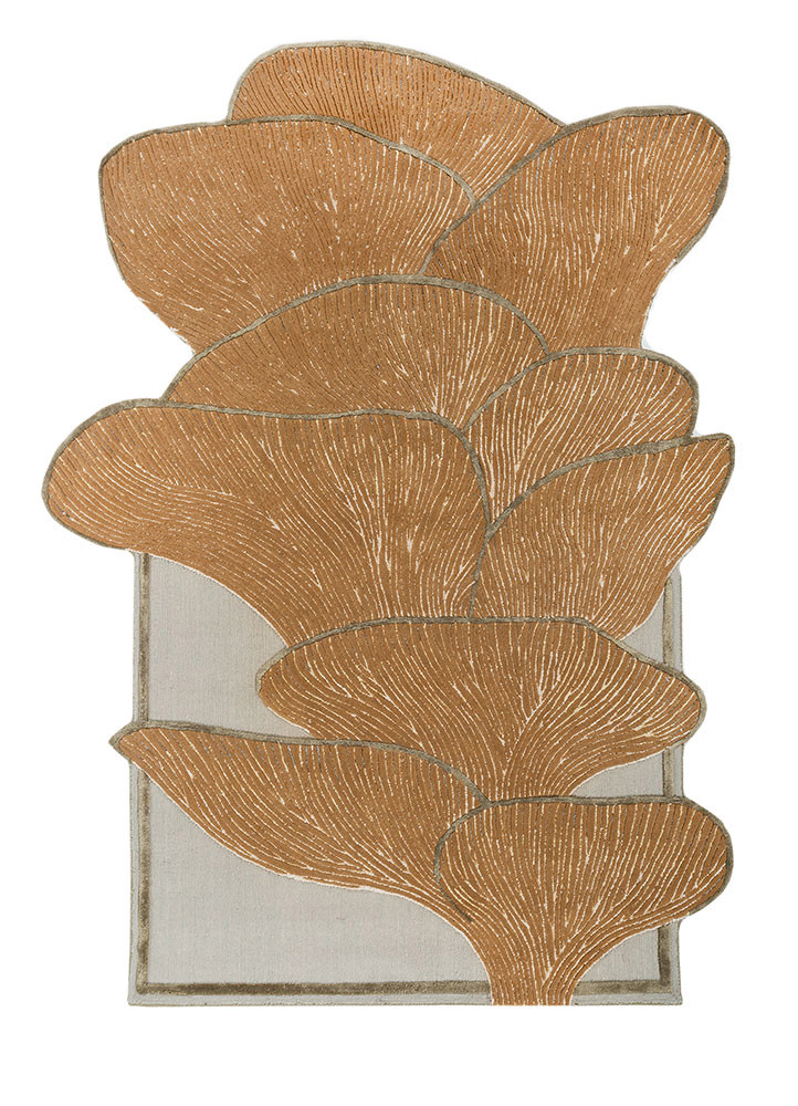 aurelia gold wool and viscose and silk hand tufted Rug - HeadShot