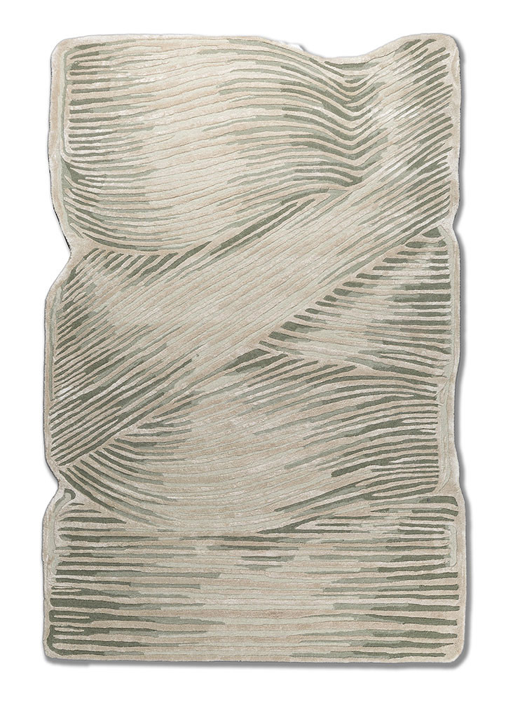 lucid gold wool and viscose hand tufted Rug