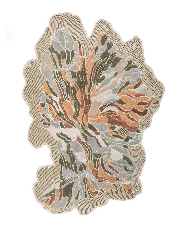 aurelia beige and brown wool and viscose hand tufted Rug - HeadShot aurelia beige and brown wool and viscose hand tufted Rug - HeadShot