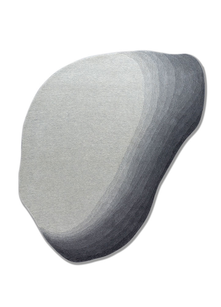 chroma grey and black wool hand tufted Rug - HeadShot