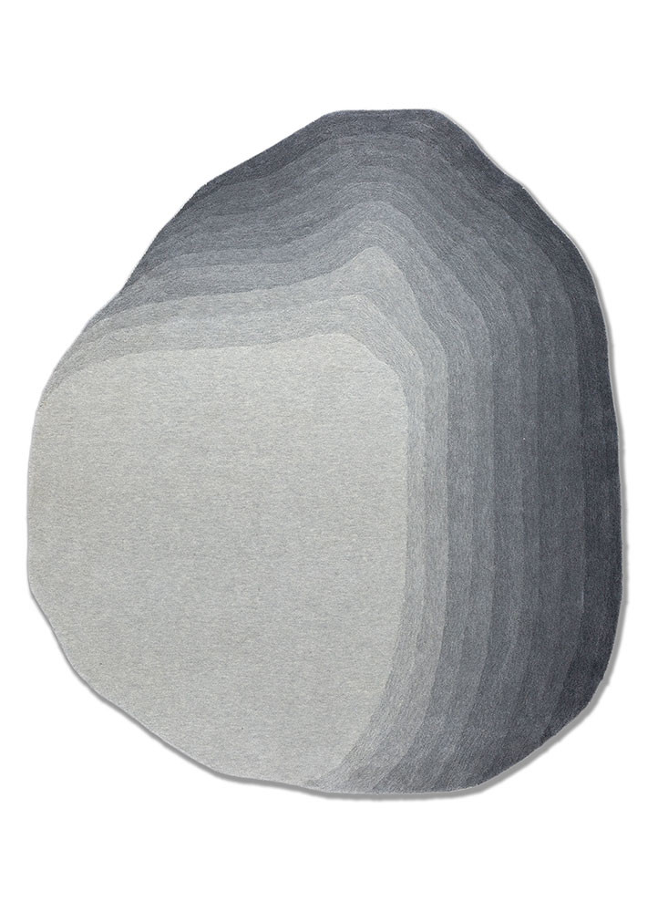 chroma grey and black wool hand tufted Rug - HeadShot