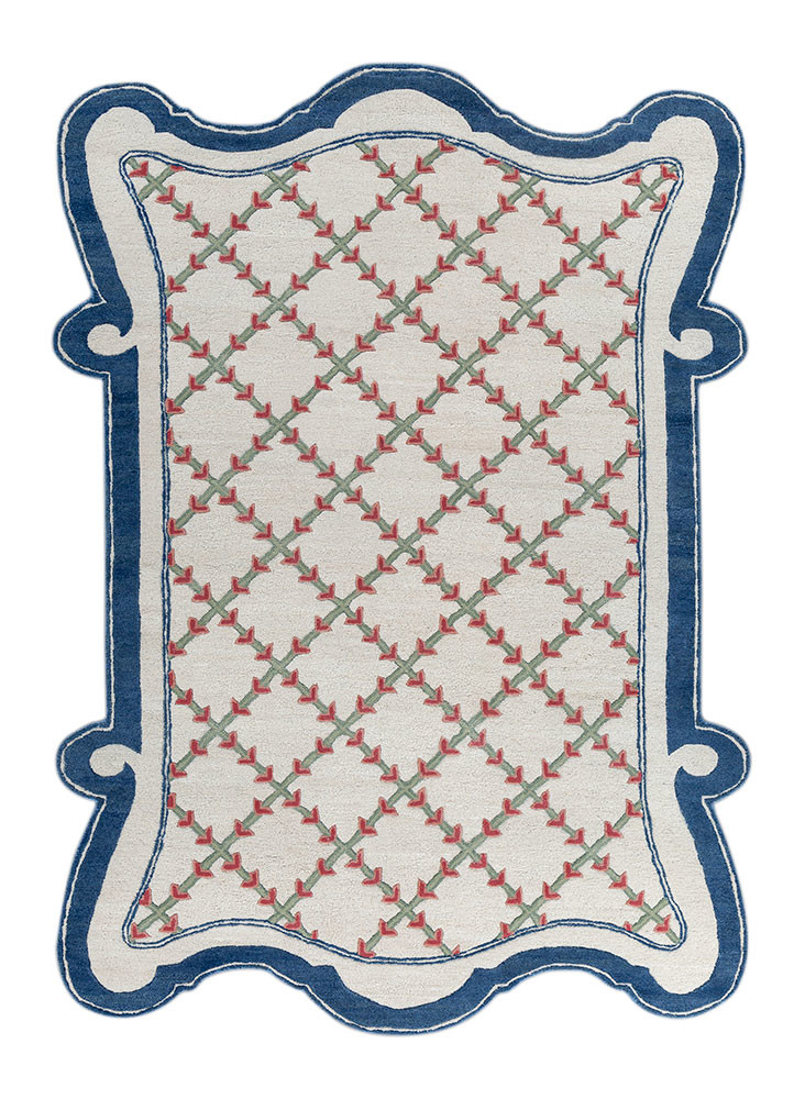 jardins du monde ivory wool hand tufted Rug - HeadShot