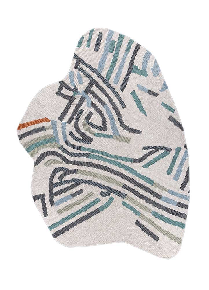 pathways ivory wool and viscose hand tufted Rug - HeadShot pathways ivory wool and viscose hand tufted Rug - HeadShot